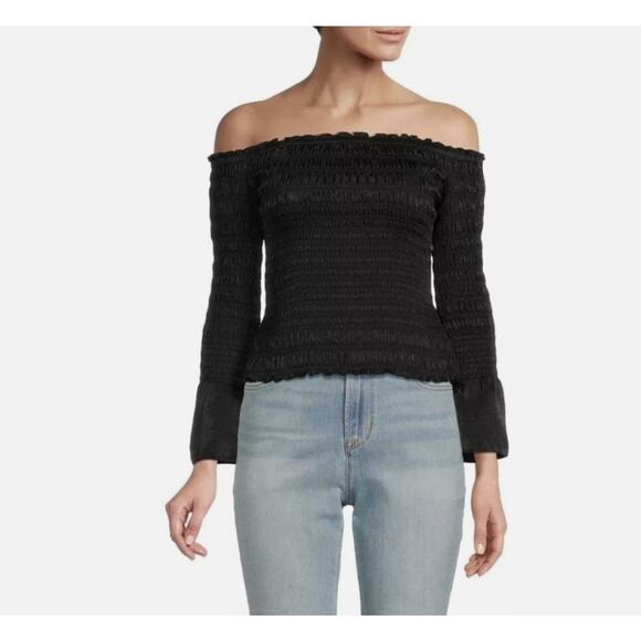 FRAME Smocked Off The Shoulder Top / Size M / New With Tags / Boho / Nordstrom - Picture 8 of 8